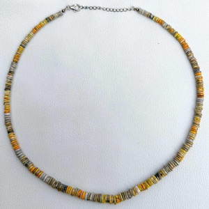 5mm-7mm Naturel Bumble Bee Pierre Lisse Heishi Pneu Perlé Collier En Argent Semi Précieux Pierres Précieuses Perles Fine Jewelry Collection - Product Image 2