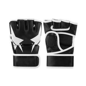 Guantes Deportivos de Medio Dedo, Negros y Blancos, de Malla Transpirable, con Soporte para Levantamiento de Pesas y Muñequera, para Entrenamiento Deportivo - Product Image 3