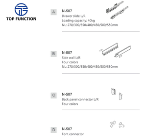 Full Extension Soft Closing Metal Box <b>Slide</b> 270-550mm Galvanized Steel <b>Drawer</b> System for Kitchen Cabinets Bathroom Dining - Product Image 3