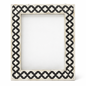 กรอบรูปไม้ลายเรขาคณิตสีดำขาวฝังกระดูกทำมือ ของตกแต่งบ้านแนวตั้ง ของขวัญ - Product Image 2