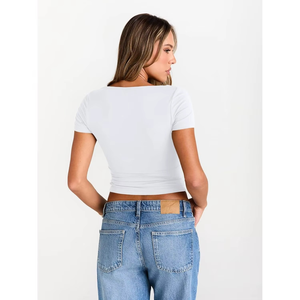 Camiseta Deportiva Personalizada 2025 para Mujer, Cuello Redondo, Manga Larga, Compresión, 100% Algodón, Transpirable, Secado Rápido, Verano - Product Image 5