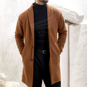 Manteau long en laine pour homme avec logo personnalisé, respirant, décontracté pour l'hiver, en vente en ligne - Product Image 3