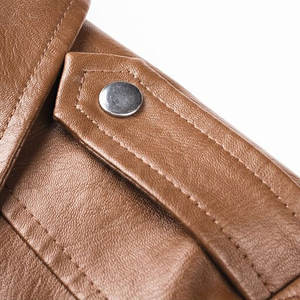 Blouson d'hiver classique marron 100% en cuir de mouton véritable personnalisable OEM pour homme grande taille - Product Image 4