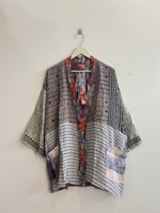 Kimono de Seda Pura India, Cómodo y Suave, Bata de Seda Japonesa para Novia, Túnica Floral para Playa, Ropa de Dormir para el Hogar, Verano - Product Image 2