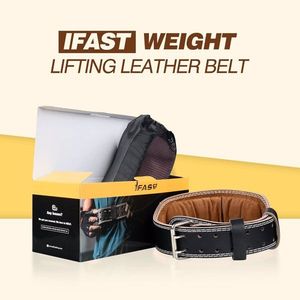 M Size Leather Weight Lifting Belt with 4 Inch Padded Lumbar Support Training Equipment and Accessory for Men and Women - Product Image 3