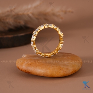 Marquise And Round Lab Grown Diamond Full Eternity Band 14K Solid Gold Anniversary <b>Stacking</b> Wedding <b>Rings</b> For Women - Product Image 3