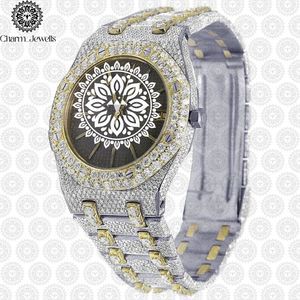 Reloj Charm_Jewells de Lujo en Acero Inoxidable, Caja Poligonal de 40 mm, Movimiento Mecánico Analógico, Correa de Moda para Hombre con Detalles de Diamantes, Automático - Product Image 1
