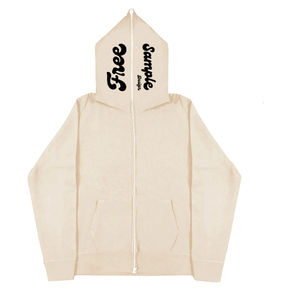 Mens Full Zip Hoodie Custom Logo Oversized Hooded Sweatshirt Cotton Blend Streetwear Casual Fleece Jacket Blank Hoodie Wholesale - Product Image 4