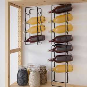 Étagère à vin murale en bois moderne marron pour présentation - Product Image 3