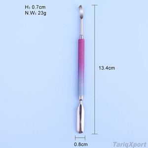 Empujador de Cutículas Profesional, Duradero, Ligero, de Acero Inoxidable con Acabado Mate, Cuadrado, Antideslizante, de Doble Uso - Product Image 3