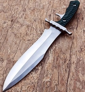 Cuchillo Bowie Personalizado OEM Hecho a Mano para Camping/Caza, Hoja Recta de Acero Inoxidable, Mango de Micarta, Punta de Clip de 3mm, No Ajustable, DIY - Product Image 1