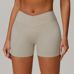 Novedad 2026: Shorts de yoga de cintura alta para mujer de nailon/spandex, corte ajustado con espalda en Y, personalizables con tu logo, shorts de entrenamiento para chicas. - Product Image 6