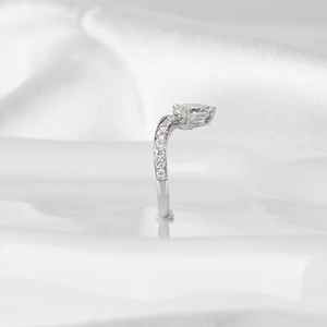 Anillo Toi Moi de Plata 925 Original con Doble Corte de Moissanita en Forma de Pera para Mujer, Regalo de Aniversario para Novia - Product Image 3
