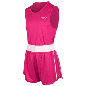 Conjuntos de Uniformes de Boxeo y MMA de Moda, Cuello Redondo, Unisex, Hechos de Poliéster, Color Rosa, Secado Rápido, Duraderos, Ligeros - Product Image 3