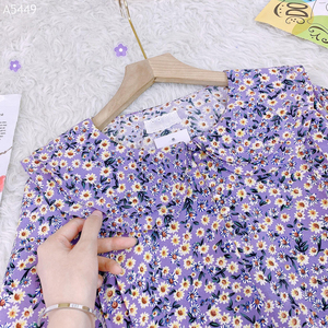 Blusa de manga larga con estampado floral para mujer, con cuello Peter Pan de doble capa, camisa informal elegante para oficina para uso diario - Product Image 3