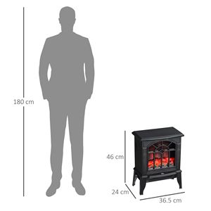Caminetto Elettrico Moderno da 18 Pollici con Fiamma Realistica, Protezione dal Surriscaldamento, 750W/1500W, Stufa Portatile con Spina AU - Product Image 6