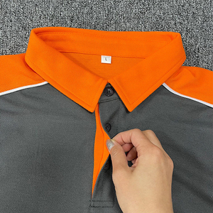 Men's Gradient Color Short Sleeve <b>Polo</b> Shirt Regular Fit Quick Dry Knitted Polyester Casual Style <b>Orange</b> Black - Product Image 4