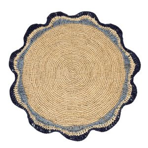 Handmade Natural Seagrass Braided Round Placemat Boho Scalloped Edge <b>Table</b> Mat Heat Resistant Kitchen Dining <b>Table</b> Decor Mats - Product Image 6