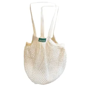 Sac en filet de coton biologique, sachet en maille robuste, réutilisable, pour le fournisseur de fruits et légumes indiens, vente de noël