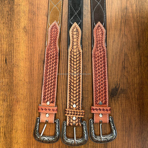 Ceinture en cuir de daim usinée à la main de point de botte personnalisé de marque supérieure pour hommes et femmes ceinture en cuir de vachette véritable de haute qualité - Product Image 4