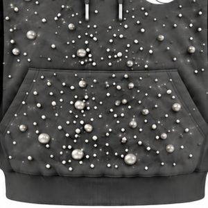Sweat à capuche unisexe oversize en perles de charbon de bois, style streetwear, avec cordon de serrage et poche kangourou, personnalisable - Product Image 5
