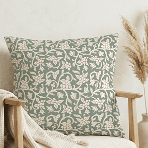 Housse de coussin décorative en coton imprimé à la main style rustique bohème 18x18, vente directe usine, imprimé au bloc, décor vintage - Product Image 5