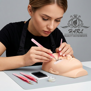 Nouvel ensemble de pinces à cils double embout couleur mate pour extensions de cils, outils pour extensions de cils à pointe en fibre - Product Image 6