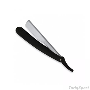 Navaja de Afeitar Profesional de Acero Inoxidable para Barbería con Mango de Madera, Diseño de Anillo Único, Recubrimiento de Polvo Negro, para Afeitar Cara y Cuerpo de Hombres - Product Image 5