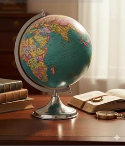 Globo Terráqueo Giratorio con Base de Metal en Forma de Arco, para Decoración del Hogar, Oficina y Mesa de Estudio - Product Image 3