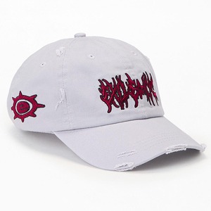 Casquette de baseball blanche à 6 panneaux avec logo brodé rouge, boucle métallique réglable, chapeau décontracté unisexe - Product Image 3