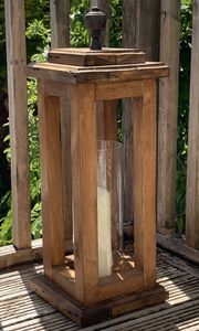 Farol de vela de madera hecho a mano y personalizado con portavelas negro para eventos y decoración del hogar, decoración navideña - Product Image 2