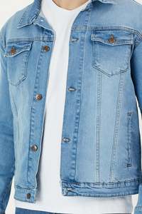 Premium Klassische Blaue Jeansjacke Lässige Streetwear-Modejacke - Product Image 6
