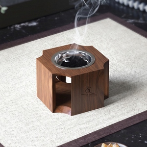 Unique Wooden <b>Bakhoor</b> Burner Modern Star Shape Arabic <b>Oud</b> Incense Holder Stand With Removable Metal Charcoal Cup Incense Use - Product Image 1