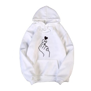 Sudadera con Capucha para Mujer, 100% Algodón, Tejido de Punto, Estampado de Latido de Corazón, Logotipo Frontal, Ropa Casual de Otoño, Colores Negro y Blanco - Product Image 3