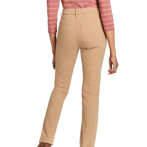 Jean droit pour femme, taille haute, longueur intégrale, couleur unie, décontracté, respirant, écologique, vintage, 100 % coton, denim lavable - Product Image 4