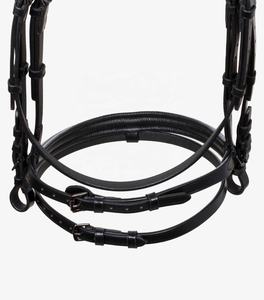 Bridon et rênes en cuir véritable fabriqués à la main ALR EQUESTRIANS pour la randonnée équestre, les courses et les compétitions, design durable, modèle ALR-BR - Product Image 3