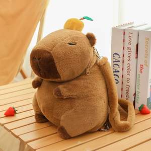 Mochila de Peluche de Capibara Adorable con Correa, Súper Suave, Naranja, Juguete de Peluche, Regalo para Niños, Unisex, Algodón PP, Alivio del Estrés - Product Image 6