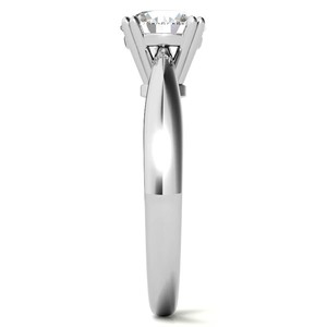 Bague de fiançailles solitaire en moissanite VVS1 taille ronde, or blanc massif 18 carats, double griffe, pour elle - Product Image 5
