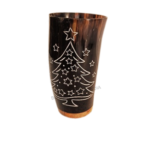 พรีเมี่ยมเขาควายวัวเขาดื่มดีไซน์ไวกิ้งงานฝีมือธรรมชาติสลักสายหนังสำหรับงานแต่งงาน - Product Image 6