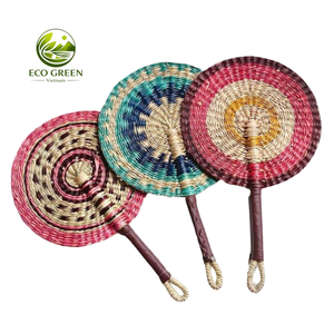 Handmade Seagrass Fan Multicolor Oval Round Shape <b>Decorative</b> Fan for Home Wall <b>Decor</b> <b>Summer</b> Beach Gift Idea - Product Image 5