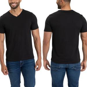 เสื้อยืดคอกว้างทรงเข้ารูปผ้าฝ้ายถัก 100% สีพื้นเรียบง่าย สไตล์ลำลองสำหรับผู้ชาย รุ่นใหม่ล่าสุด แห้งเร็ว เป็นมิตรกับสิ่งแวดล้อม - Product Image 4