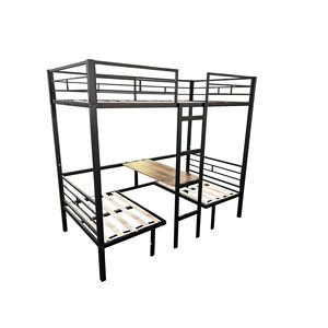 Lit mezzanine pleine taille avec ensemble de table transformable en lit superposé double pour dortoir - Product Image 5