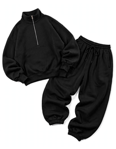 Sudadera Corta con Capucha Personalizada con Logotipo, 100% Algodón, Transpirable, Informal, Unisex, para Exteriores, con Media Cremallera y Cuello Alto de Forro Polar - Product Image 1