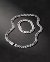 Cadena Cubana de Diamantes de Alta Demanda, Joyería de Lujo, Cadena Cubana con Diamantes Cultivados en Laboratorio de Corte Redondo, Disponible al Mejor Precio