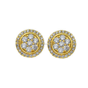 Elegantes Pendientes de Diamantes Moissanite en Racimo Redondo, Plata de Ley 925, Joyería Brillante de Primera Calidad para Mujer - Product Image 1