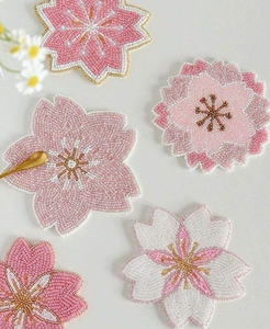 Glass Beaded Embroidery Costers <b>Kitchen</b> Decor Traditional Seed Beads Placemat by Creative Art Zone - Product Image 1
