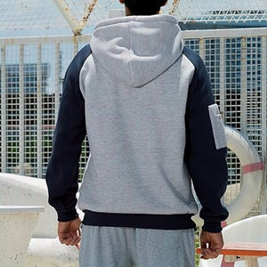 Mens Pullover Hoodies Color Block Long Sleeve Fleece <b>Sweatshirts</b> Custom Logo 100% Polyester Warm Soft Hooded Apparel Kangaro - Product Image 6
