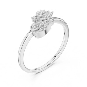 Anillo de compromiso con motivo de hoja, joyería inspirada en la naturaleza, anillo para fiesta de cóctel, anillo de boda con diamante de moissanita redondo, anillo para mujer - Product Image 2