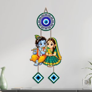 Shree Radha Krishna Evil Eye <b>Wall</b> Hanging Nazar Suraksha for Home Office Entrance Living Room Temple Decor - Product Image 4