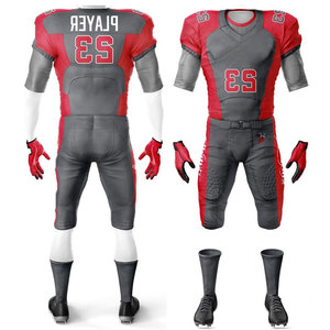 Ventes chaudes - Ensembles d'uniformes de football américain pour adultes, tailles plus grandes, manches courtes, uniformes d'équipe personnalisés imprimés, 100% polyester, couleurs personnalisées - Product Image 4